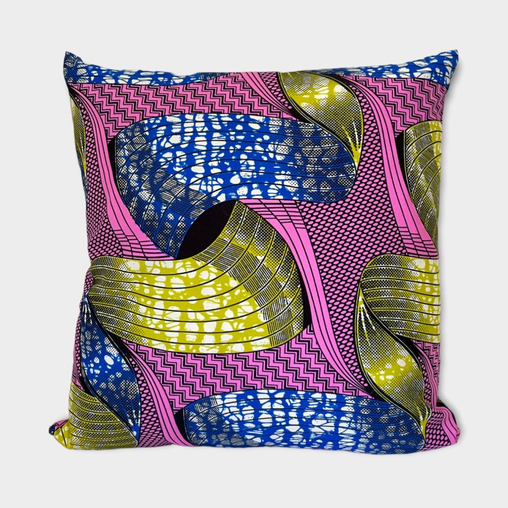 Ankara pillow cover PINK WAVE